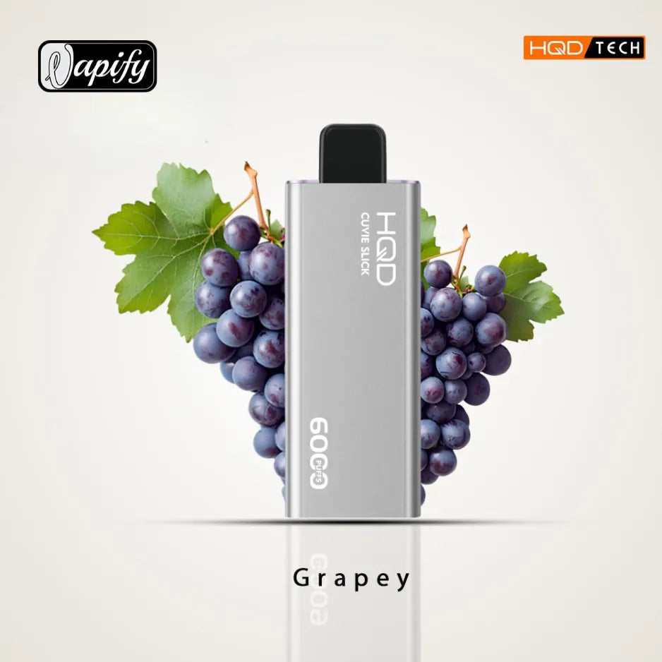 Grapey  - HQD Cuvie Slick 6000 Puffs Disposable Vape 2% Nicotine in Dubai, UAE
