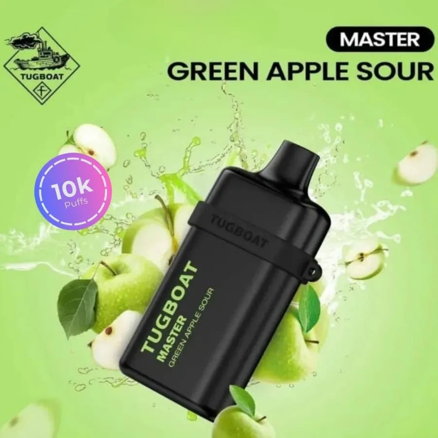 Green Apple Sour- Tugboat Master 10000 Puffs Disposable Vape 20mg in Dubai, UAE