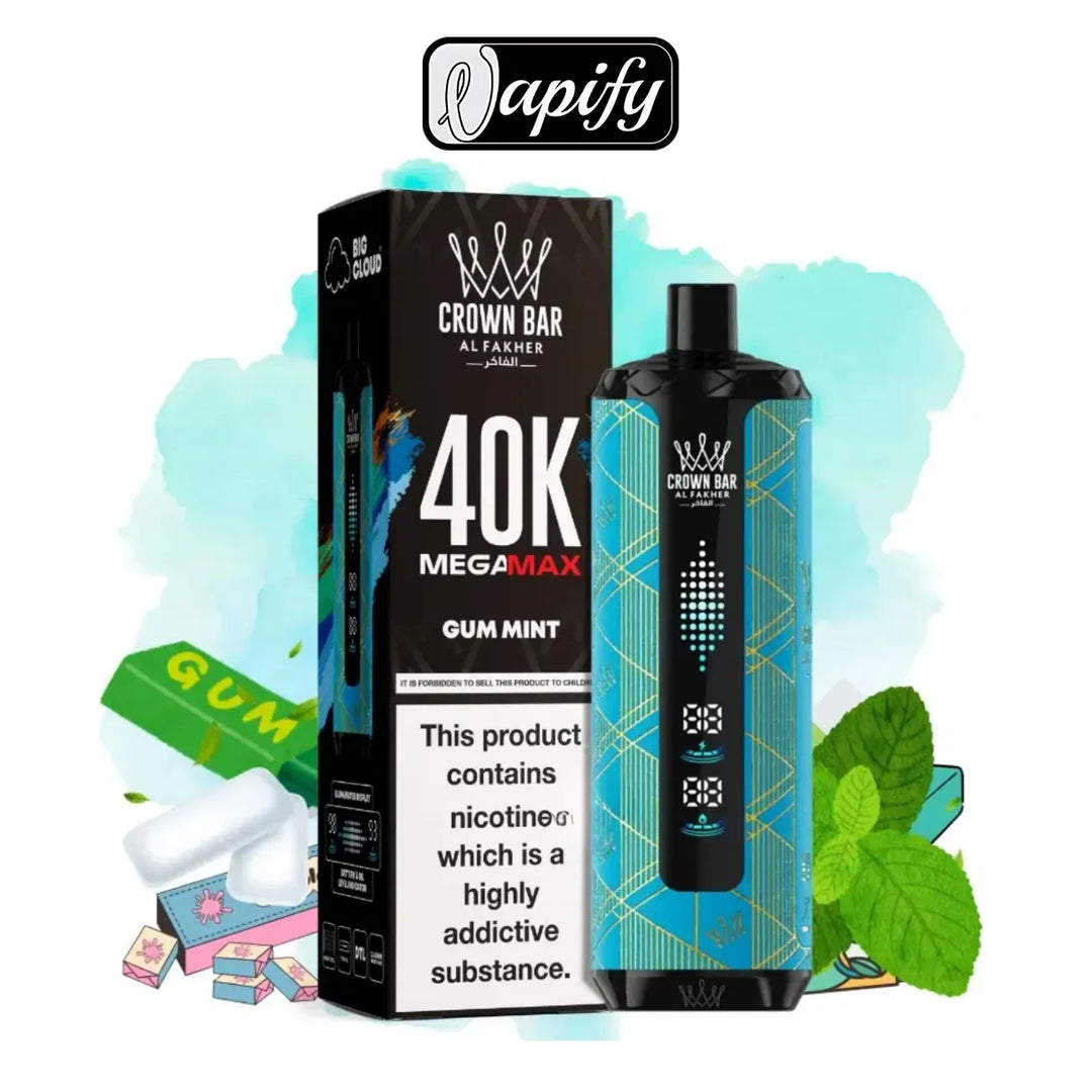 Gum Mint - Crown Bar Al Fakher Mega Max 40000 Puffs in Dubai, UAE