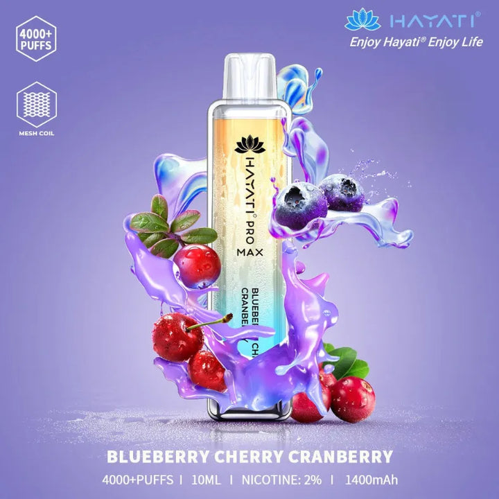 Blueberry Cherry Cranberry  - HAYATI Pro Max 4000 Puffs Disposable Vape 20mg in Dubai, UAE