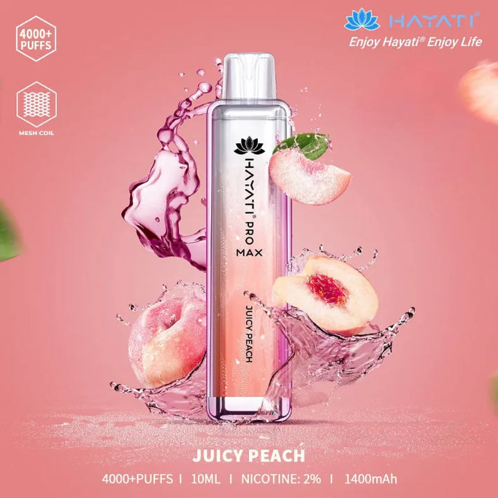 Juicy Peach  - HAYATI Pro Max 4000 Puffs Disposable Vape 20mg in Dubai, UAE