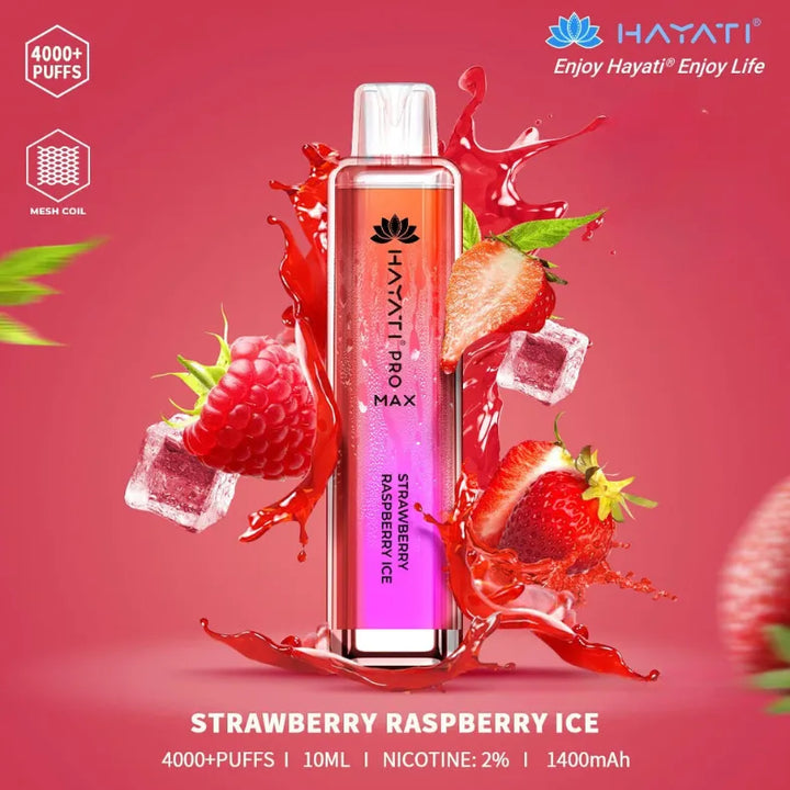 strawberry Raspberry Ice  - HAYATI Pro Max 4000 Puffs Disposable Vape 20mg in Dubai, UAE
