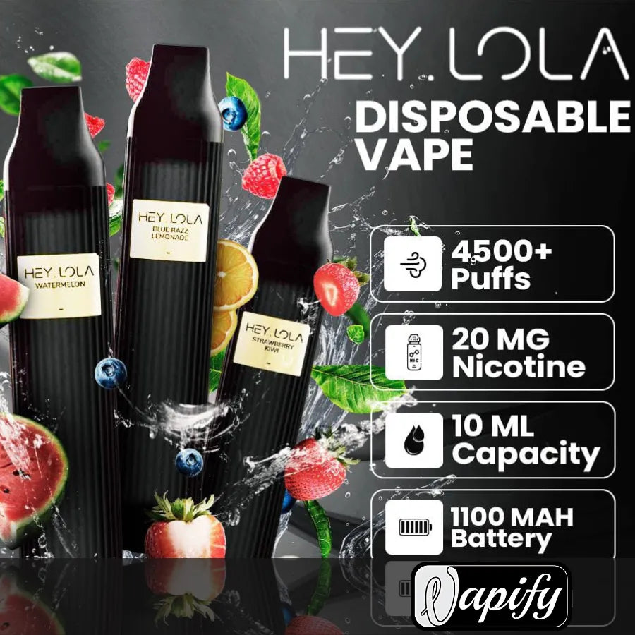 Best HEY LOLA 4500 Puffs Disposable Vape 20mg Nicotine in Dubai, UAE