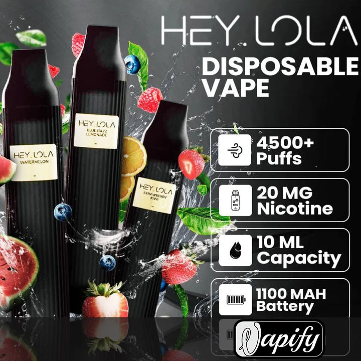Best HEY LOLA 4500 Puffs Disposable Vape 20mg Nicotine in Dubai, UAE