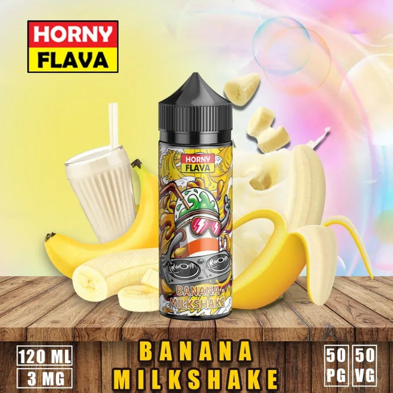 HORNYFLAVA120mlE-Liquid3mgVapeJuice-BananaMilkshake