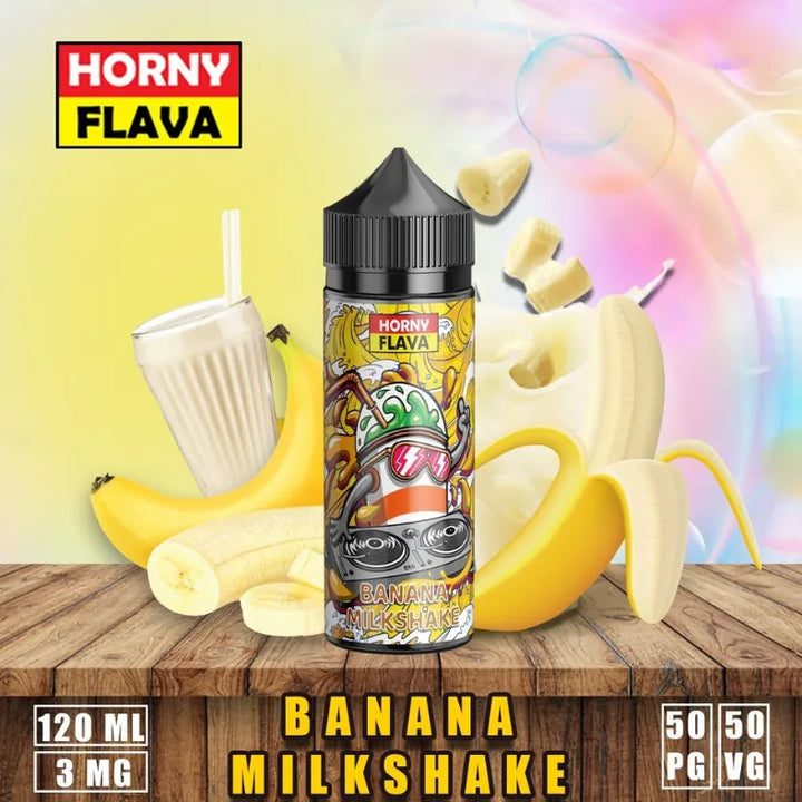 HORNYFLAVA120mlE-Liquid3mgVapeJuice-BananaMilkshake