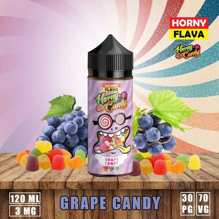 HORNYFLAVA120mlE-Liquid3mgVapeJuice-GrapeCandy