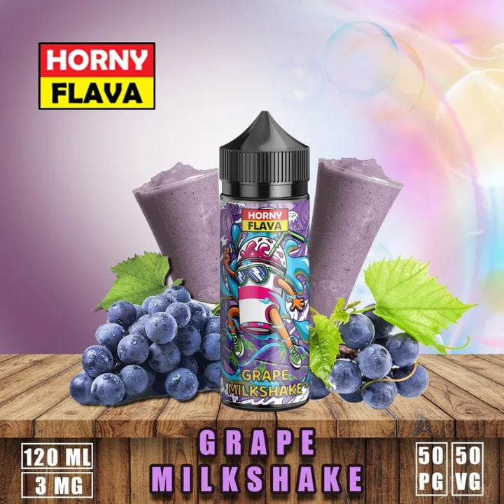 HORNYFLAVA120mlE-Liquid3mgVapeJuice-GrapeMilkshake