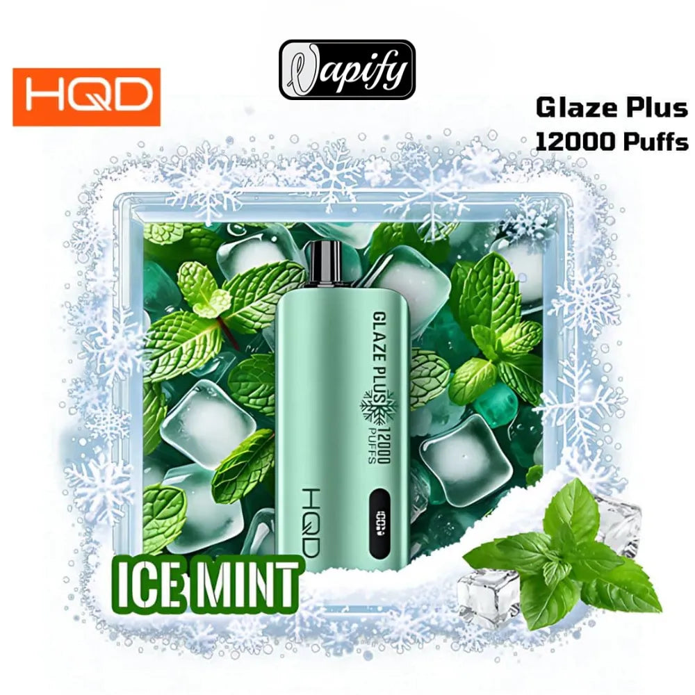 Ice Mint- HQD Glaze Plus 12000 Puffs Disposable Vape in Dubai, UAE