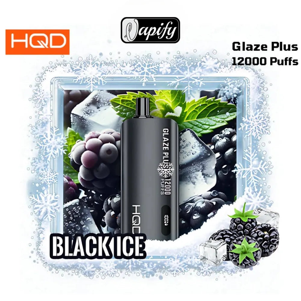Black Ice - HQD Glaze Plus 12000 Puffs Disposable Vape in Dubai, UAE