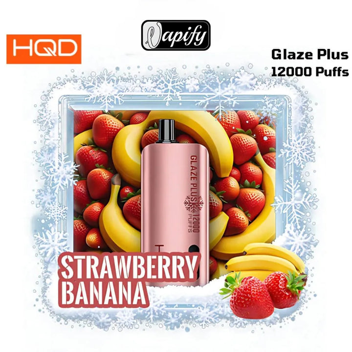 Strawberry Banana- HQD Glaze Plus 12000 Puffs Disposable Vape in Dubai, UAE