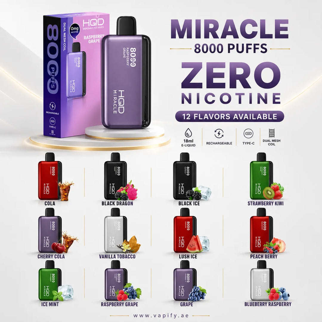 HQD Miracle 8000 Puffs Zero Nicotine