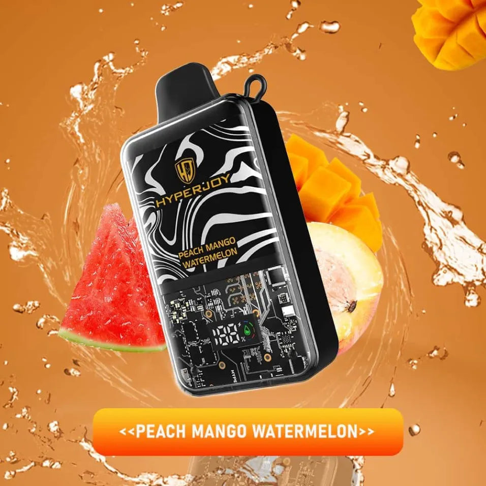 Hyperjoy 20000 Puffs Disposable Vape 5% Nicotine in Dubai, UAE-Peach Mango Watermelon