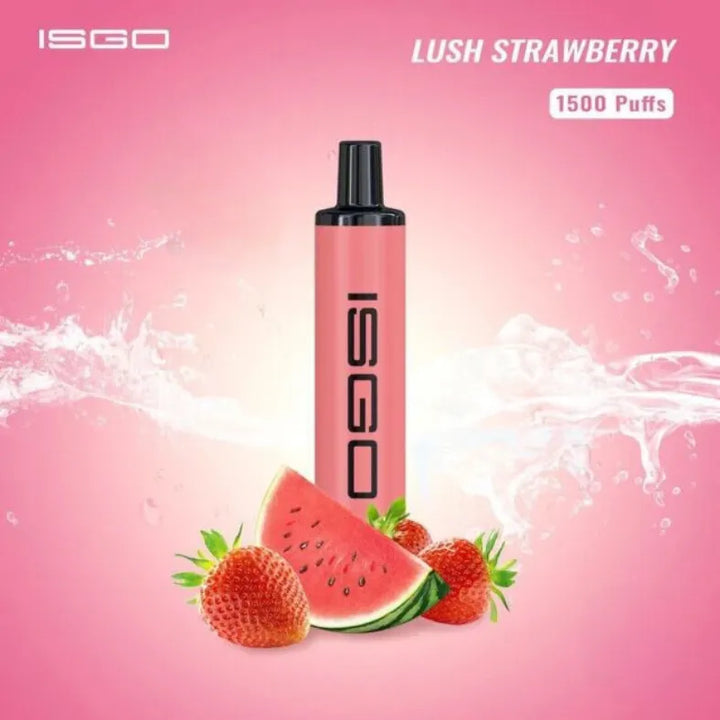 Lush Strawberry - ISGO Paris 1500 Puffs Disposable Vape in Dubai, UAE