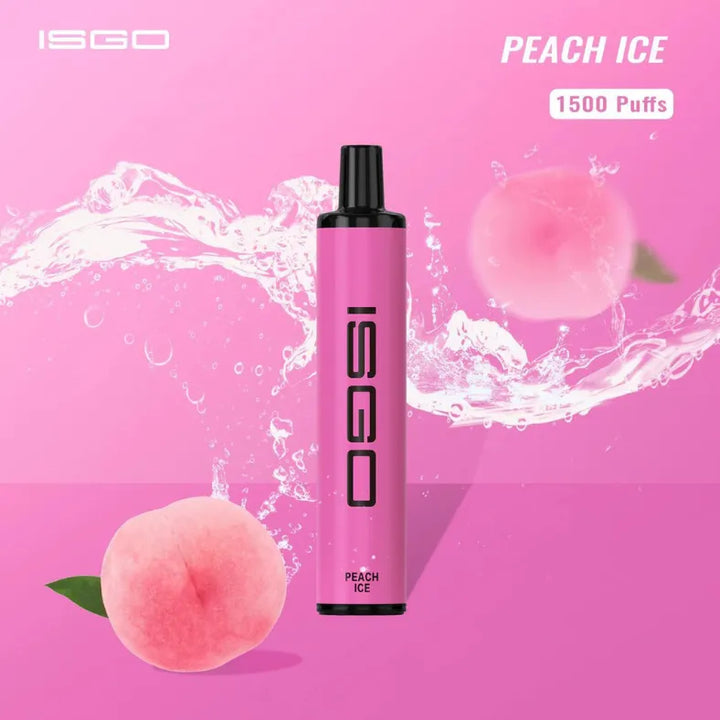 Peach Ice - ISGO Paris 1500 Puffs Disposable Vape in Dubai, UAE