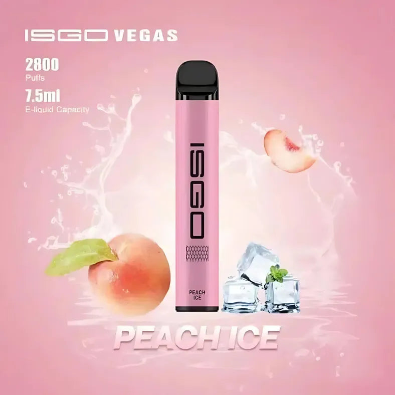 Peach Ice - ISGO VEGAS 2800 PUFFS DISPOSABLE VAPE IN DUBAI, UAE 