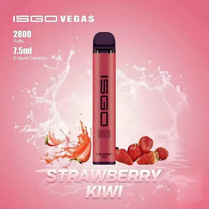 Strawberry Kiwi - ISGO VEGAS 2800 PUFFS DISPOSABLE VAPE IN DUBAI, UAE 