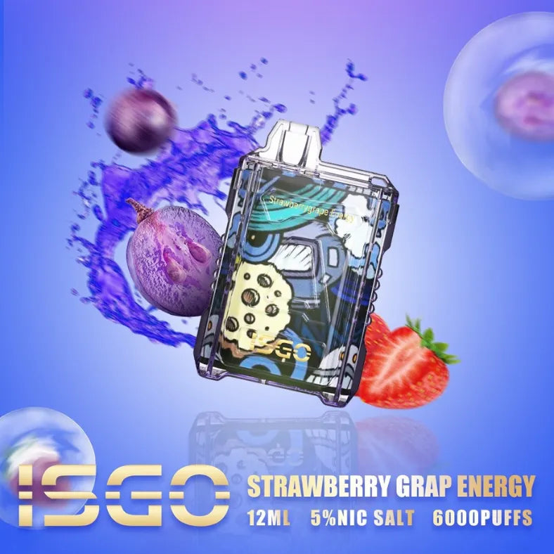 Strawberry Grape Energy  - ISGO 6000 Puffs Disposable Vape in Dubai, UAE