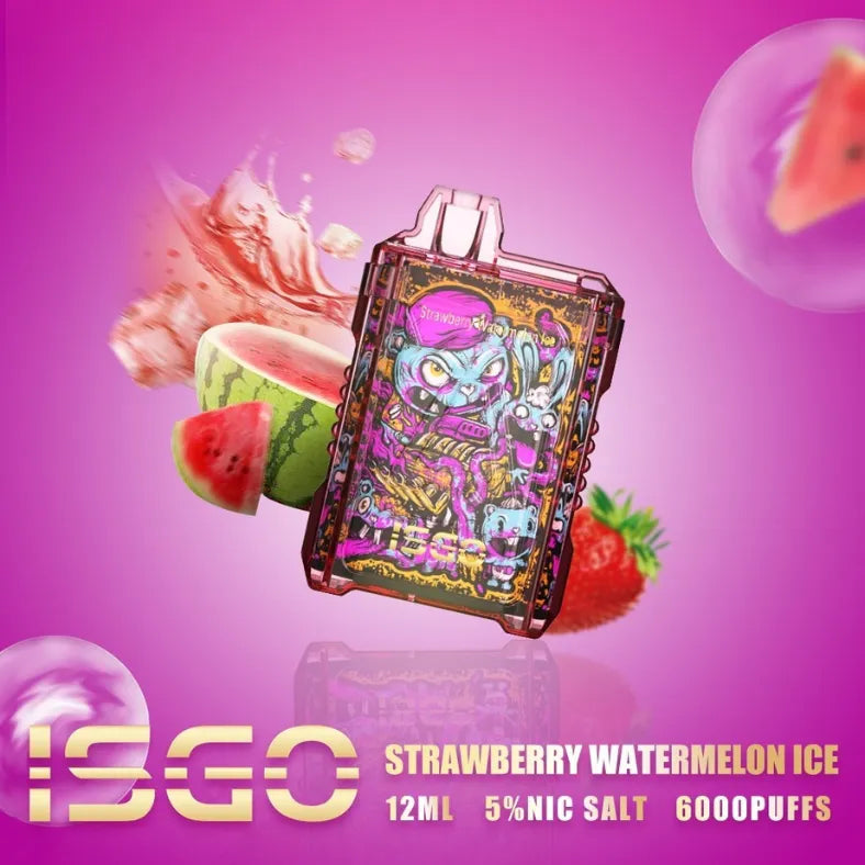 Strawberry Watermelon Ice   - ISGO 6000 Puffs Disposable Vape in Dubai, UAE