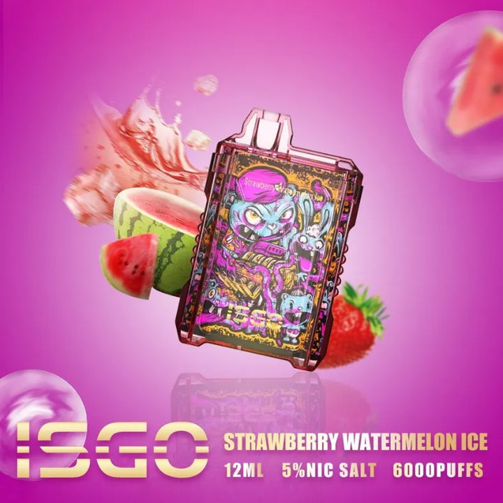 Strawberry Watermelon Ice   - ISGO 6000 Puffs Disposable Vape in Dubai, UAE