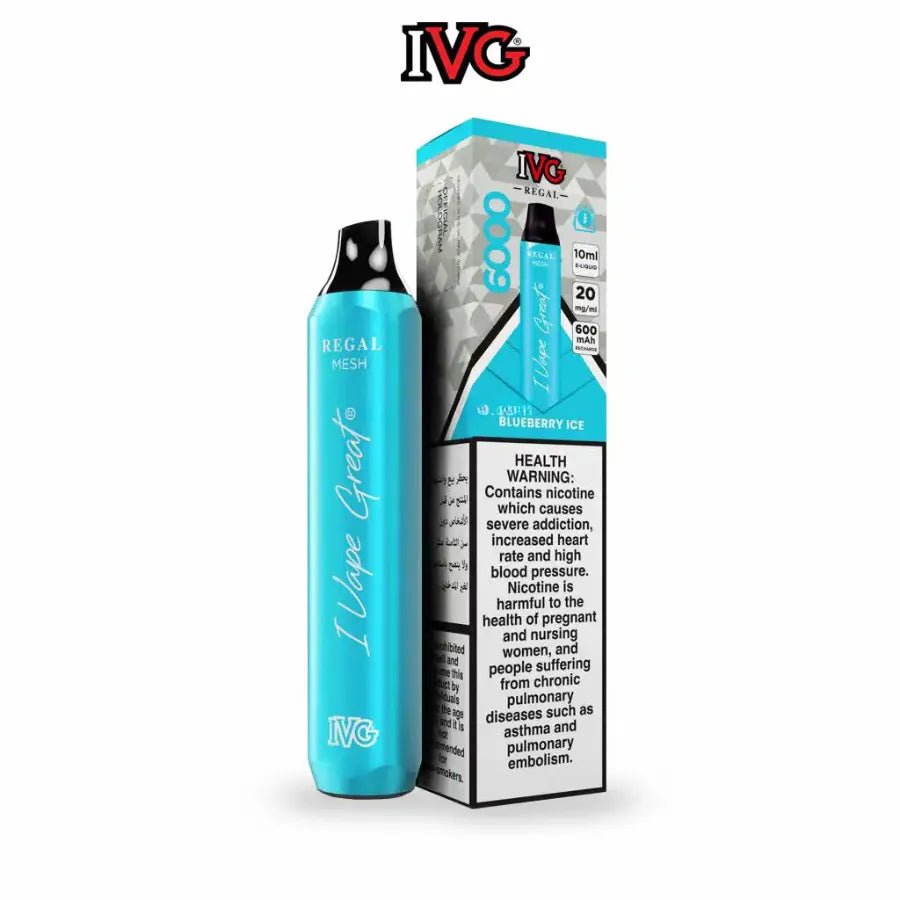 Blueberry Ice - IVG Regal 6000 Puffs Disposable Vape 20mg Nicotine in Dubai, UAE