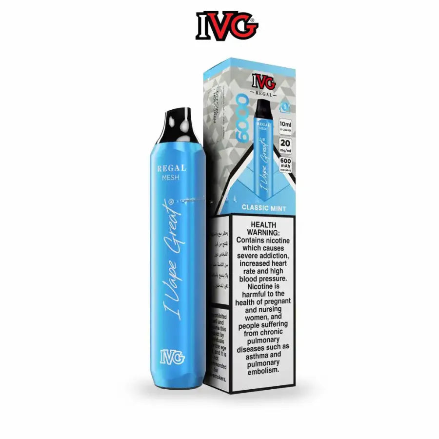 Classic Mint- IVG Regal 6000 Puffs Disposable Vape 20mg Nicotine in Dubai, UAE