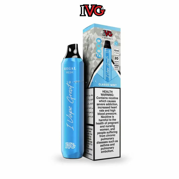 Classic Mint- IVG Regal 6000 Puffs Disposable Vape 20mg Nicotine in Dubai, UAE