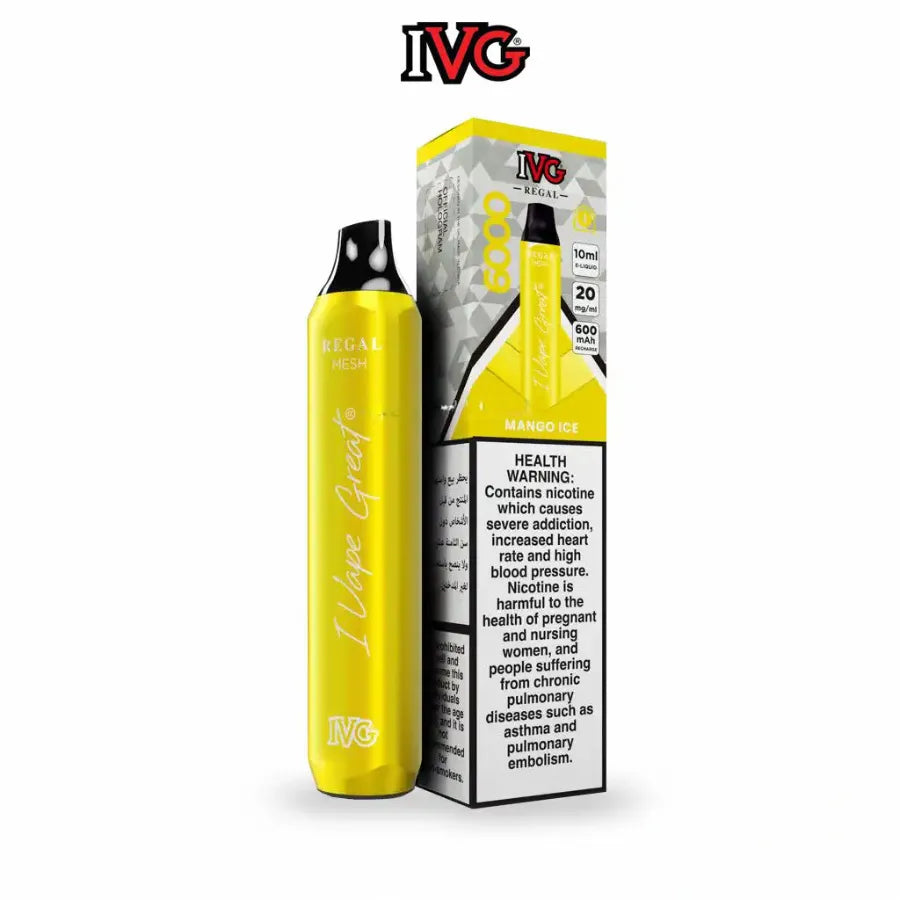 Mango Ice- IVG Regal 6000 Puffs Disposable Vape 20mg Nicotine in Dubai, UAE