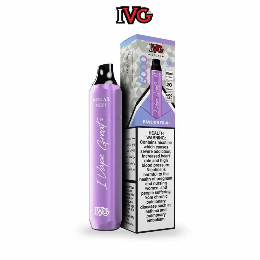 Passion Fruit- IVG Regal 6000 Puffs Disposable Vape 20mg Nicotine in Dubai, UAE