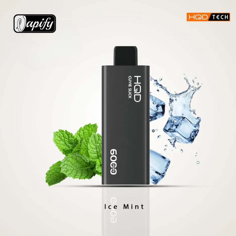 Ice Mint  - HQD Cuvie Slick 6000 Puffs Disposable Vape 2% Nicotine in Dubai, UAE
