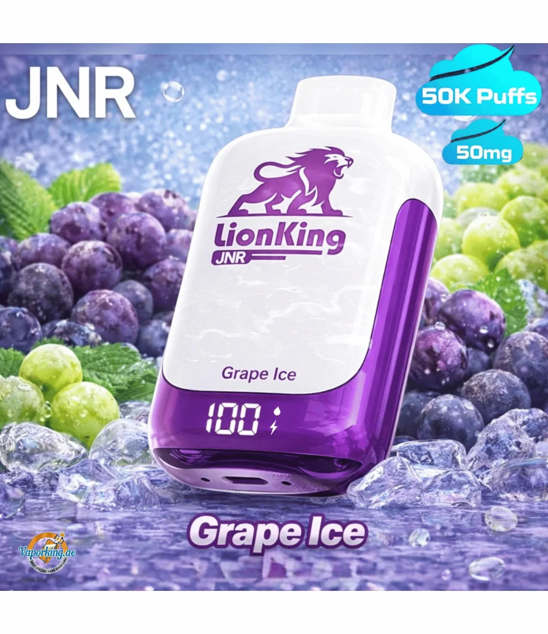 JNR Lionking 50000 Puffs Disposable Vape- Grape ICE
