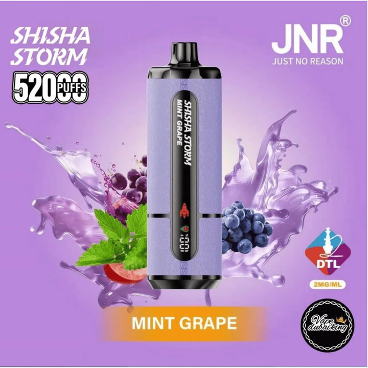 JNR Shisha Storm 52000 Puffs Disposable Vape- Mint Grape