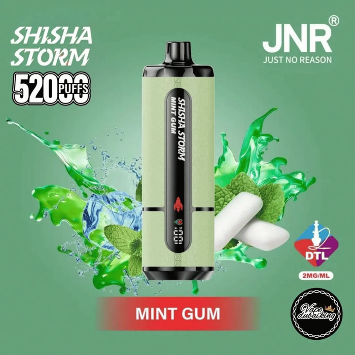 JNR Shisha Storm 52000 Puffs Disposable Vape- Mint  Gum