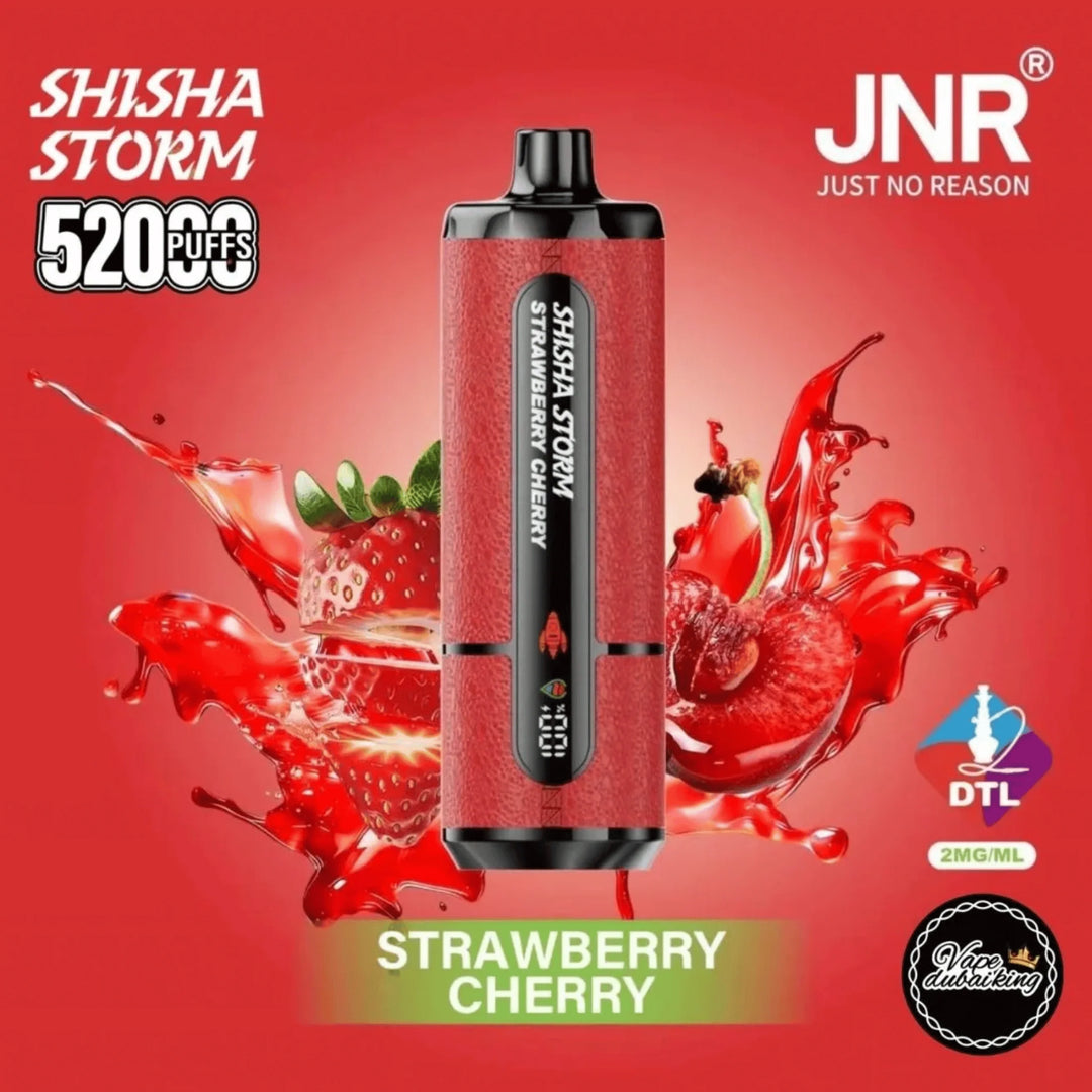 JNR Shisha Storm 52000 Puffs Disposable Vape- Strawberry Cherry