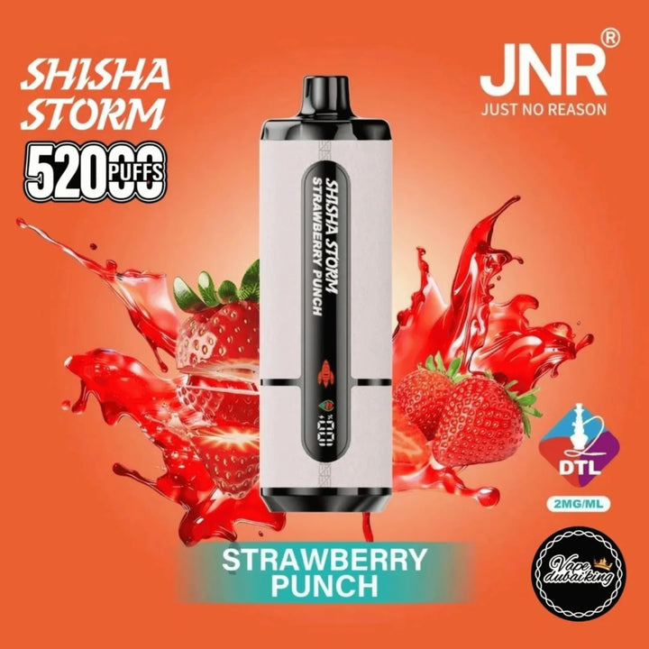 JNR Shisha Storm 52000 Puffs Disposable Vape- Strawberry Punch