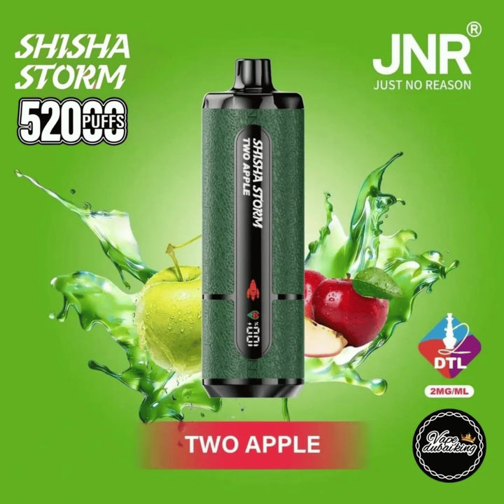 JNR Shisha Storm 52000 Puffs Disposable Vape- Two Apple