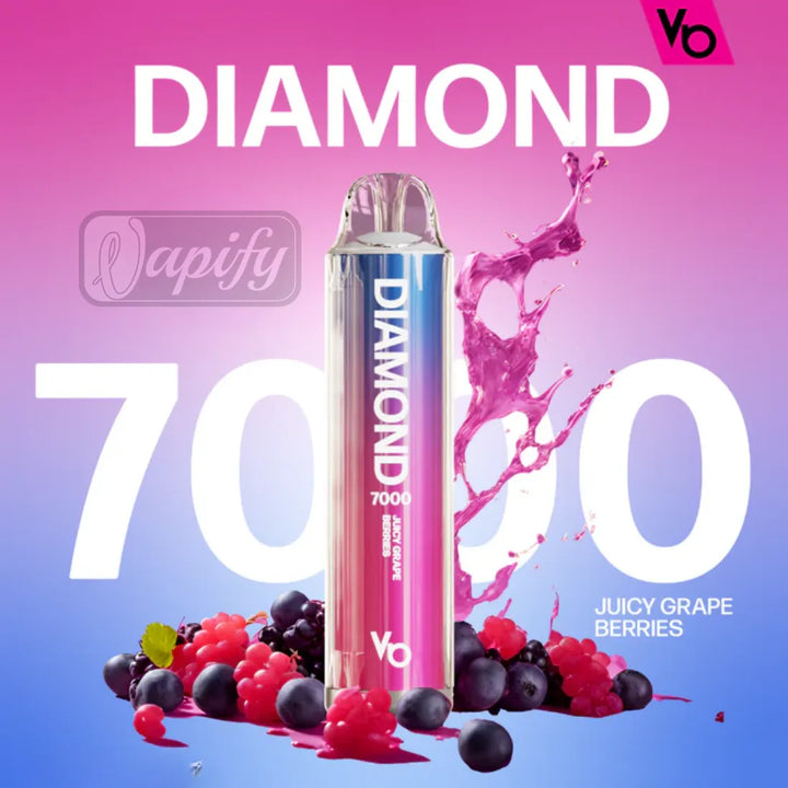 Juicy Grape Berries - Vapes Bars Diamond 7000 Puffs Disposable Vape 2% Nicotine in Dubai, UAE