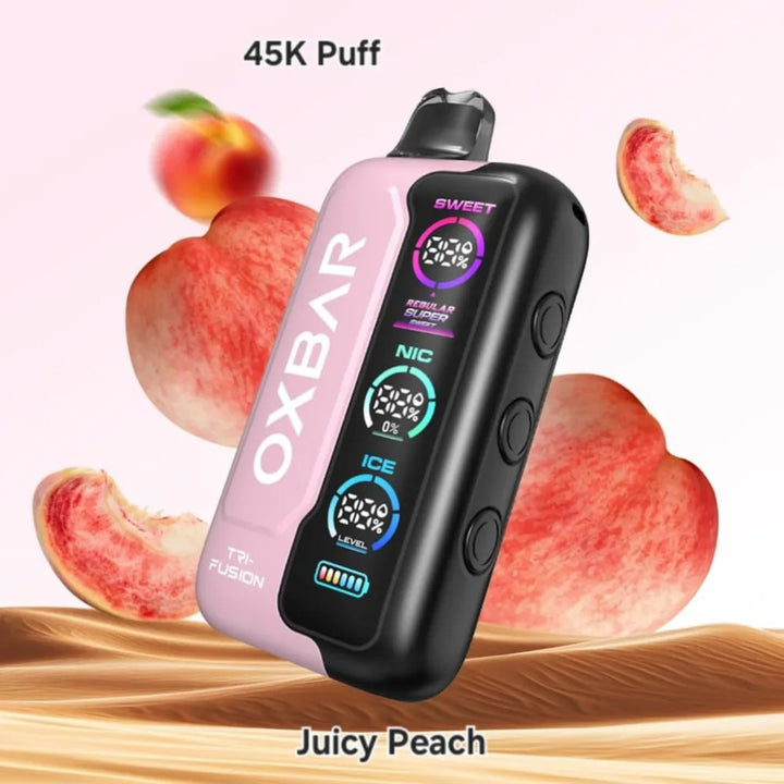 Juicy Peach- OXBAR TRI Fusion 45000 Puffs Disposable Vape in Dubai, UAE