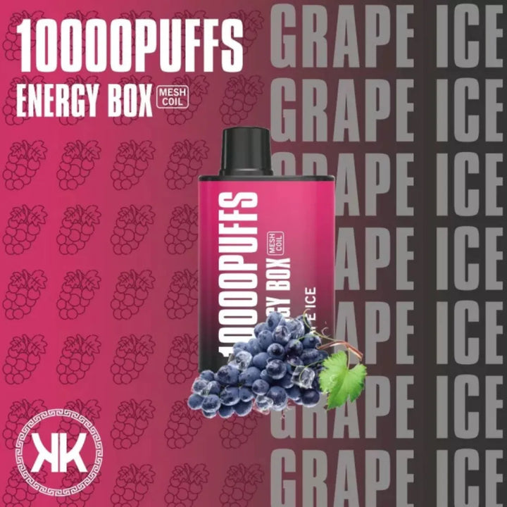 Grape Ice  - KK Energy Box 10000 Puffs Disposable 50mg Vape in Dubai, UAE