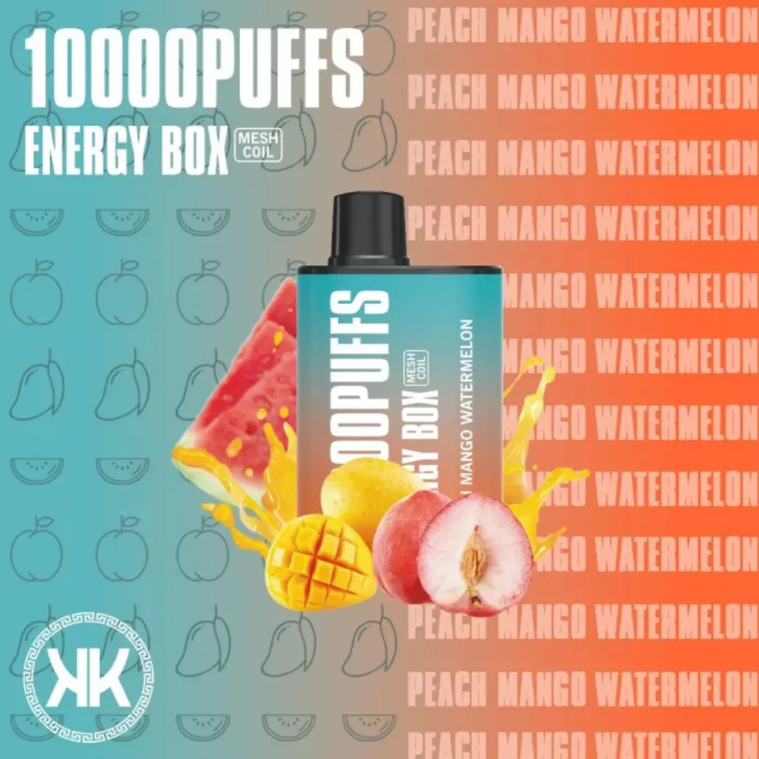 Peach Mango Watermelon - KK Energy Box 10000 Puffs Disposable 50mg Vape in Dubai, UAE
