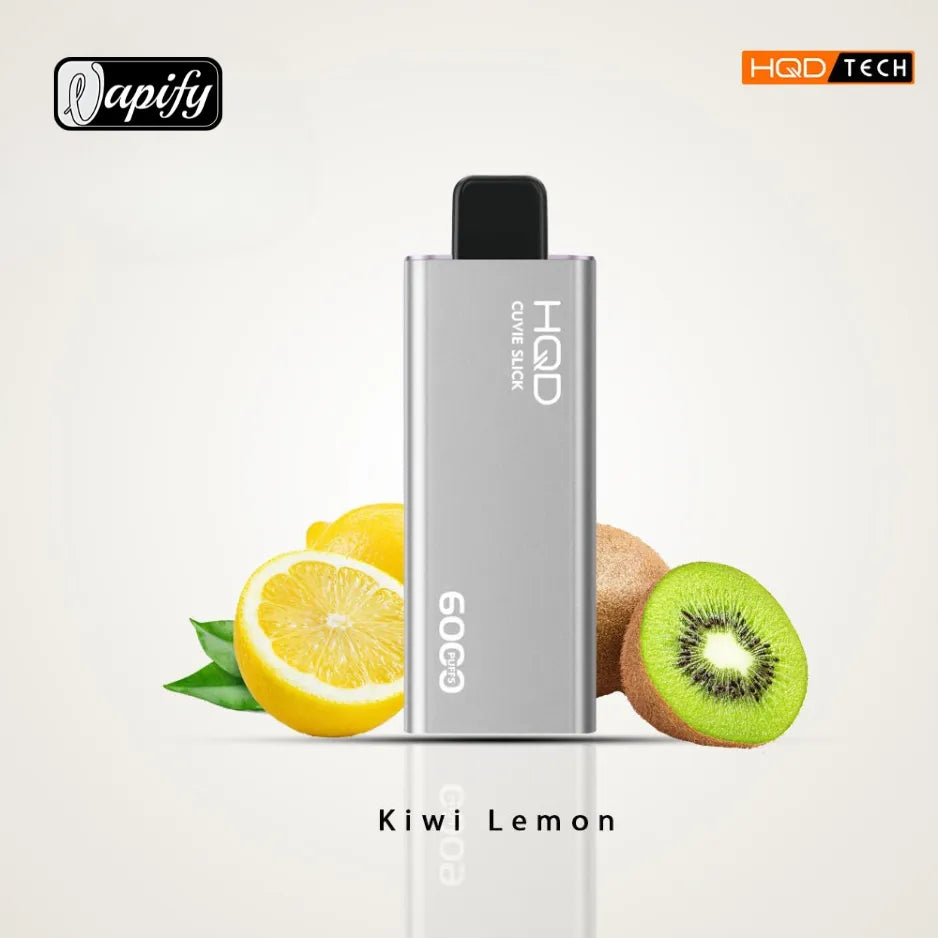 Kiwi Lemon  - HQD Cuvie Slick 6000 Puffs Disposable Vape 2% Nicotine in Dubai, UAE