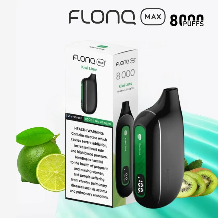 Kiwi Lime - Flonq Max S 8000 Puffs Disposable Vape 20mg Nicotine in Dubai, UAE