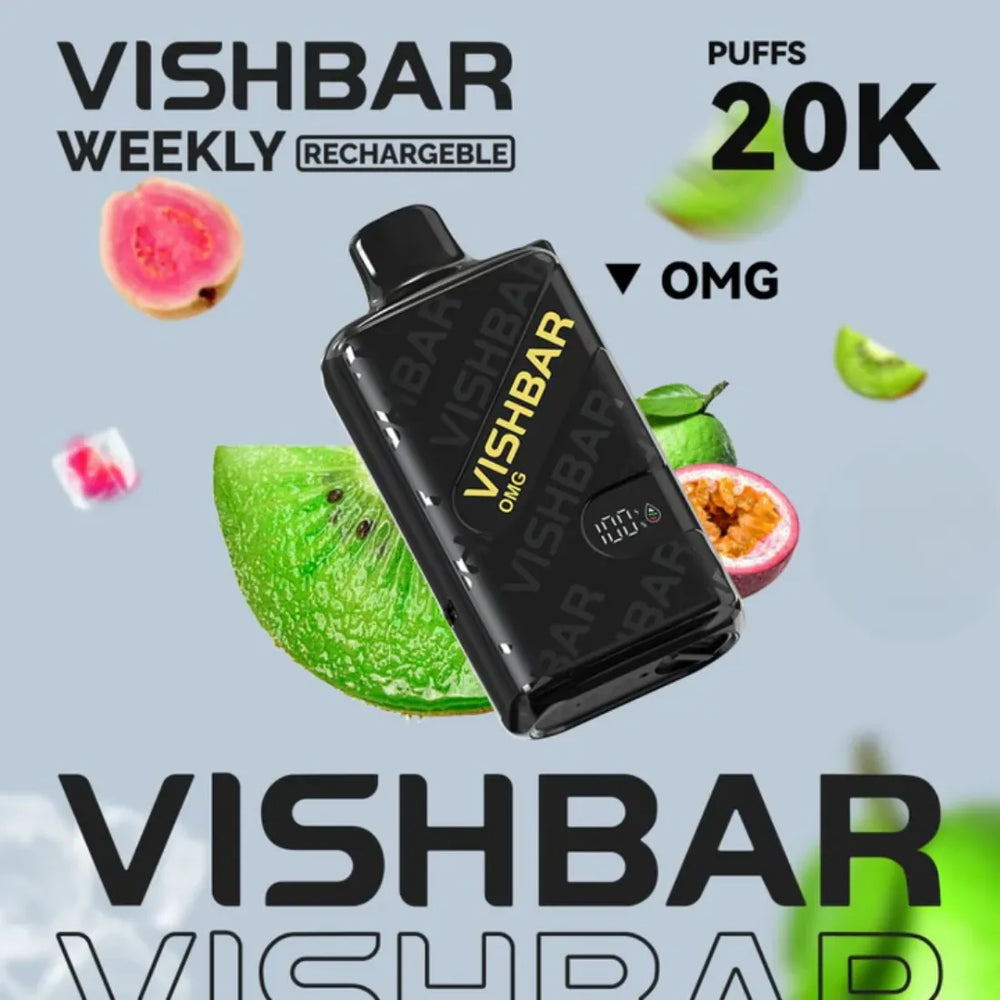 OMG (Kiwi Passionfruit Guava) - VISHBAR Weekly 20000 Puffs Disposable Rechargeable Vape in Dubai, UAE