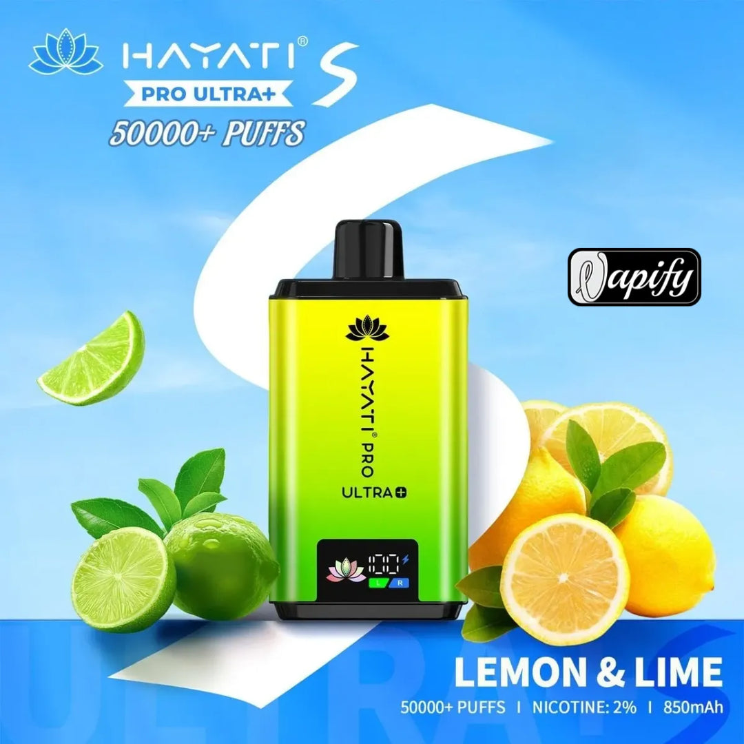 Lemon Lime - Hayati Pro Ultra+ S 50000 Puffs Disposable Vape 2% Nicotine in Dubai, UAE