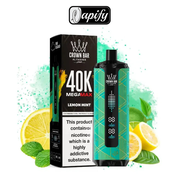 Lemon Mint  - Crown Bar Al Fakher Mega Max 40000 Puffs in Dubai, UAE