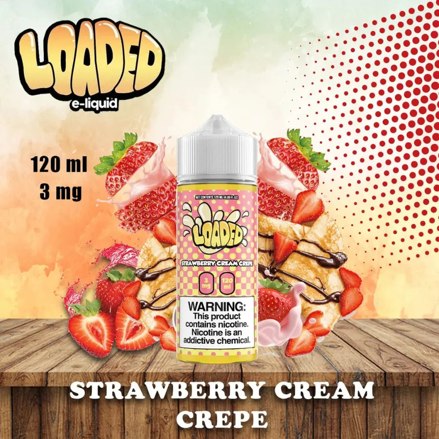 Strawberry Cream Crepe - LOADED 120ML E-LIQUID 3MG in Dubai, UAE 