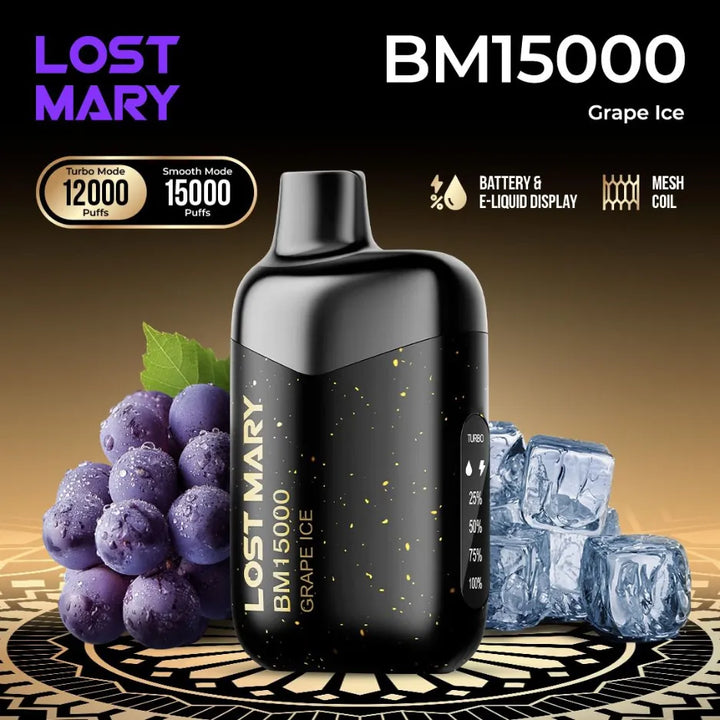 Lost Mary BM15000 Puffs Grape Ice Disposable Vape 50mg in Dubai, UAE
