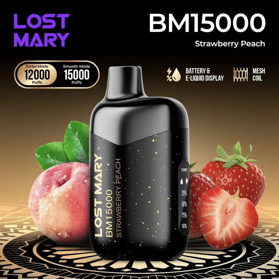 Lost Mary BM15000 Puffs Strawberry Peach Disposable Vape 50mg in Dubai, UAE