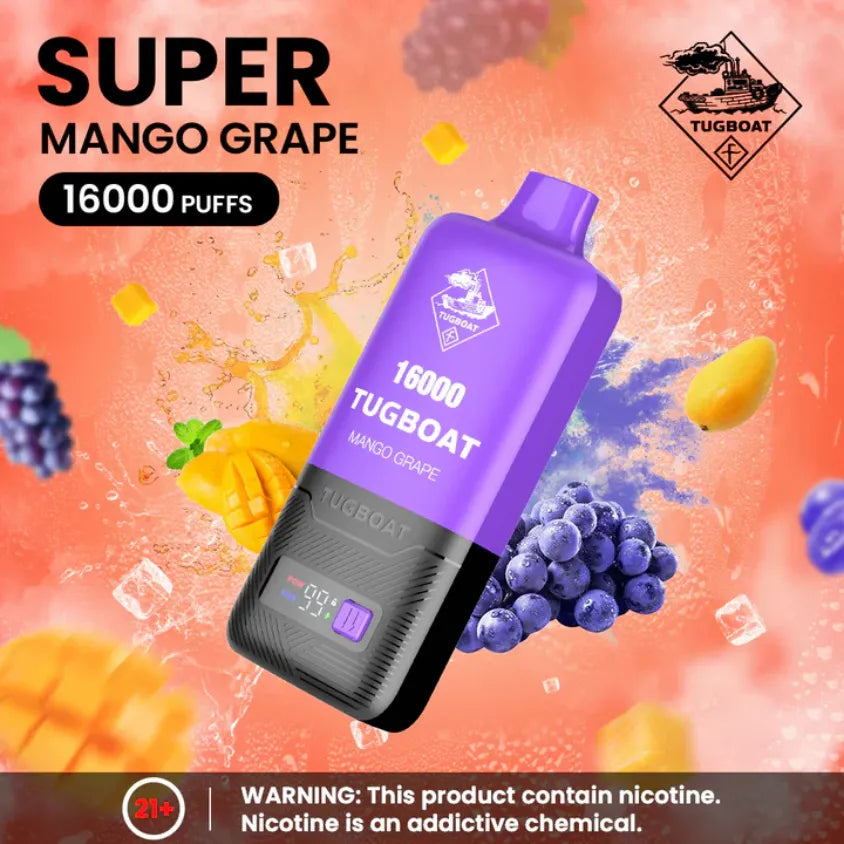 Mango Grape - Tugboat Super 16000 Puffs Disposable Vape Pod 5% Nicotine in Dubai, UAE