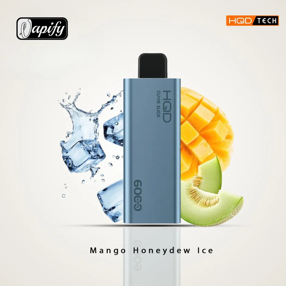 Mango Honeydew Ice  - HQD Cuvie Slick 6000 Puffs Disposable Vape 2% Nicotine in Dubai, UAE